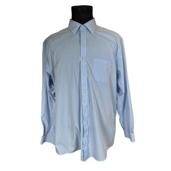 Brooks Brothers Other - Brooks Brothers Regular Blue Check Long Sleeve Button Front Shirt 17.5 36/37
